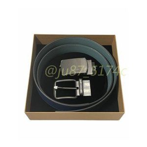 Coach Boxed Plaque And Harness Buckle Cut To Size Reversible Belt, 38 Mm New